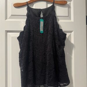 Fortune and ivy Elegant Black Lace Women’s halter Top